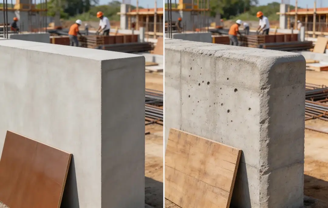 Perbandingan Hasil Cor: Bekisting Phenolic vs Multiplek Biasa